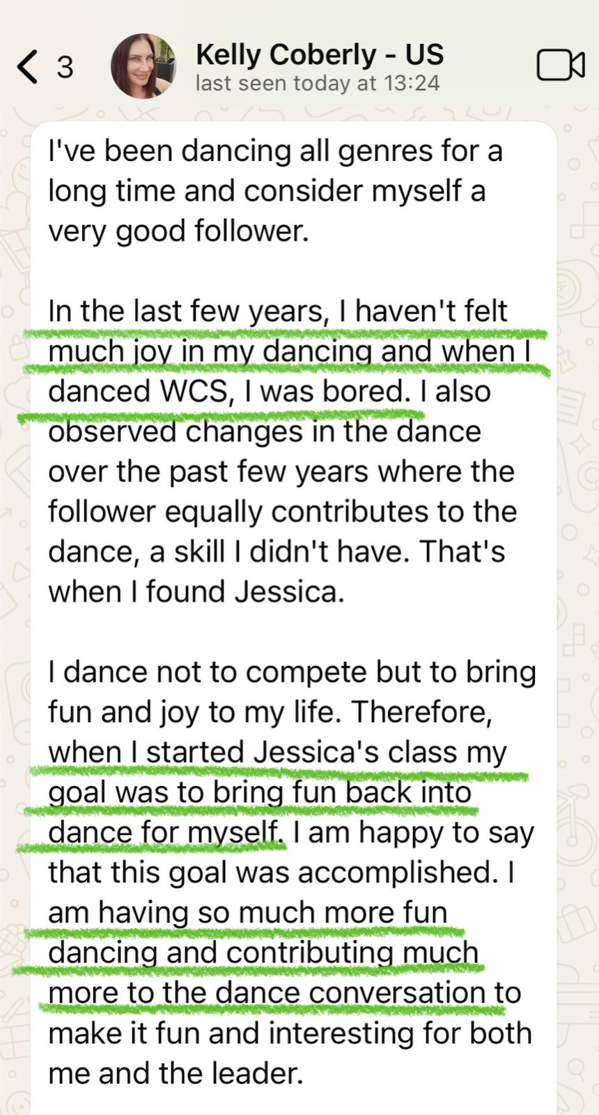 Kelly, US — testimonial